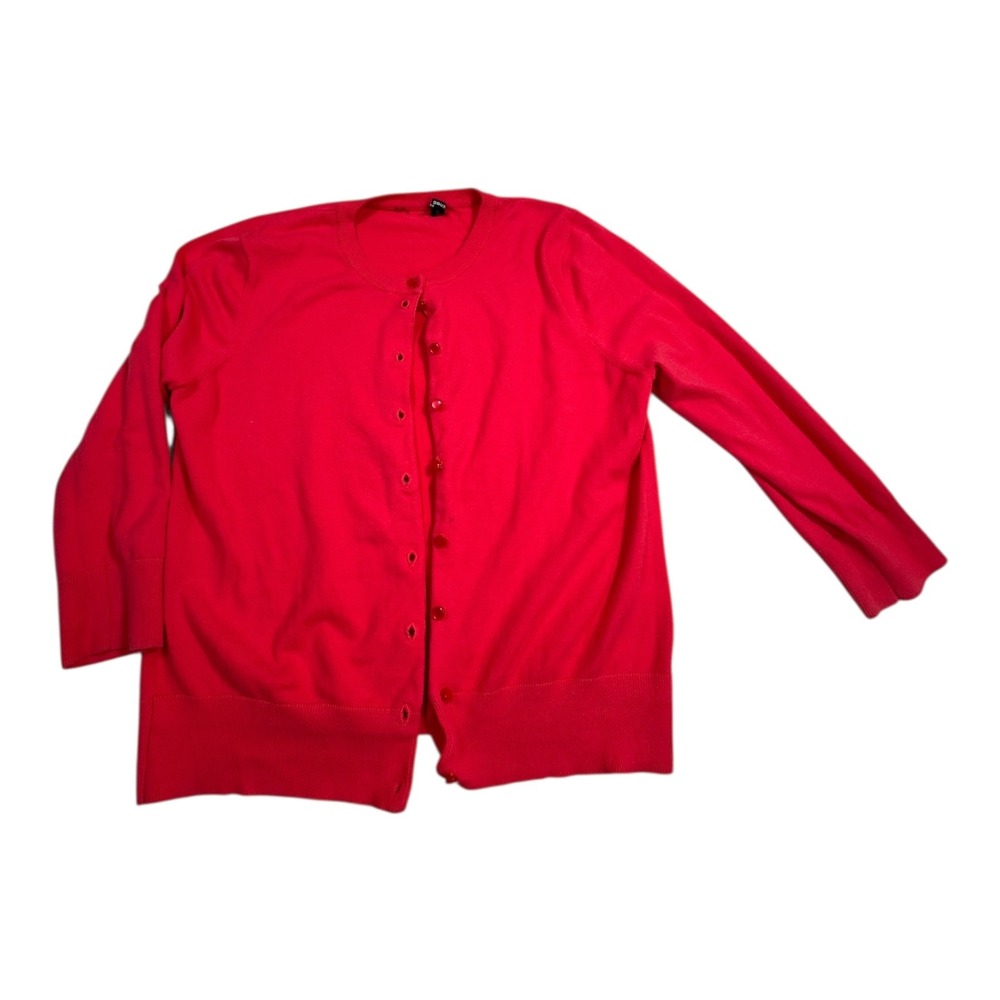 Cable & Gauge Petite Red Button Front Cardigan Sweater Women's Size XS